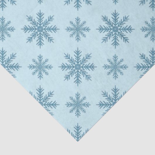 Pretty retro snowflake pattern blues watercolor tissuepapier (Detail)