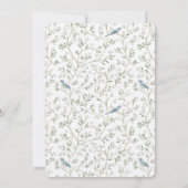 Pretty Romantic Blue Birds Dream Wedding Kaart (Achterkant)