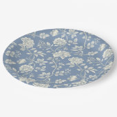 Pretty Romantic Blue Cream Flowers Bridal Shower Papieren Bordje (Gekanteld)