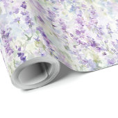 Pretty Romantic Purple Flowers Bridal Shower Cadeaupapier (Rol Hoek)