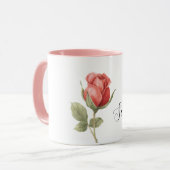 Pretty Romantic Red Rose Flower Mok (Voorkant links)