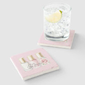 Pretty Rose Blush Pink Floral Nail Polish Stenen Onderzetter (Zijkant)