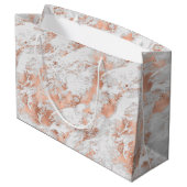 Pretty Rose Goud Witte Glitzy Marmer Groot Cadeauzakje (Achterkant Gekanteld)