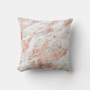 Pretty Rose Goud Witte Glitzy Marmer Kussen