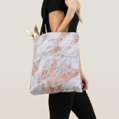 Pretty Rose Goud Witte Glitzy Marmer     Tote Bag (Dichtbij)