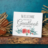 Pretty Roses & Eucalyptus Guestbook Tafelmodel Fotoplaat (Zijkant)