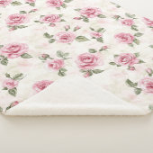 Pretty Roses Floral Pink Christmas Sherpa Deken (3/4)