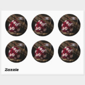 Pretty Roses on a Rustic Chair   Ronde Sticker (Vel)