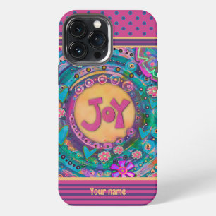 Pretty Roze Bloemige Vreugde Stippen Inspirivity N iPhone 13 Pro Max Hoesje