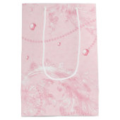 Pretty Roze Blush Elegante Parels Bruiloft Medium Cadeauzakje (Achterkant)