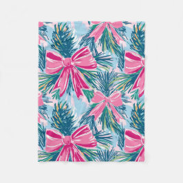 Pretty Roze Coquette Strik en Boomtak Patroon Fleece Deken