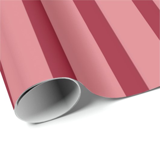 Pretty Roze en Rode Gestreepte Patroon Cadeaupapier (Rol Hoek)
