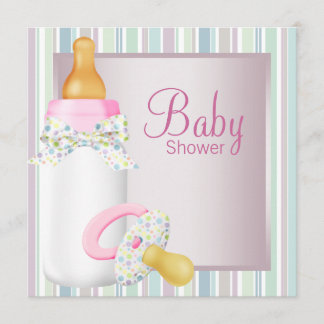 Pretty Roze en Turquoise Baby Meisje Shower Kaart