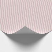 Pretty Roze en Witte Diagonale Strepen Patroon Cadeaupapier (Hoek)