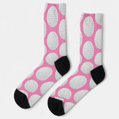 Pretty Roze en Witte Golfbal Print  Sokken (Links)