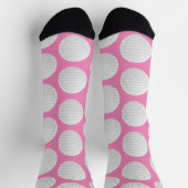 Pretty Roze en Witte Golfbal Print  Sokken (Top)