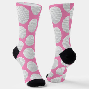 Pretty Roze en Witte Golfbal Print  Sokken