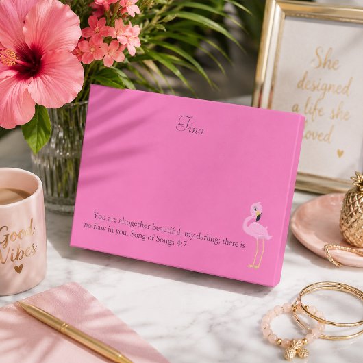 Pretty Roze Flamingo Bijbelvers Post-it® Notes