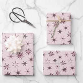 Pretty Roze Geo Sterren - patroon. Inpakpapier Vel