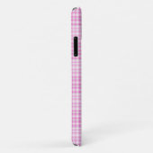 Pretty Roze Geruite iPhone Hoesje met Monogram (Achterkant/rechts)