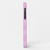 Pretty Roze Geruite iPhone Hoesje met Monogram (Achterkant/links)