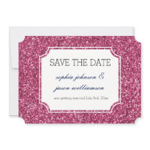 Pretty Roze Glitter save the date