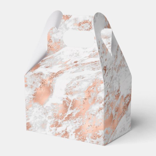 Pretty Roze Goud Witte Glitzy Marmer Bedankdoosjes (Achterkant)