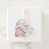 Pretty Roze Goud Witte Glitzy Marmer     Bedankjes Labels (In situ)