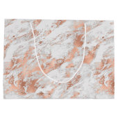 Pretty Roze Goud Witte Glitzy Marmer Groot Cadeauzakje (Achterkant)