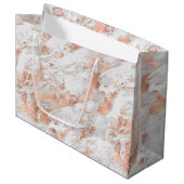 Pretty Roze Goud Witte Glitzy Marmer Groot Cadeauzakje (Voorkant Gekanteld)