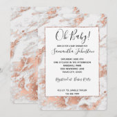 Pretty Roze Goud Witte Glitzy Marmer Kaart (Voorkant / Achterkant)