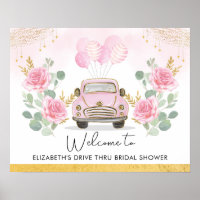 Pretty Roze Gouden Drive Thru Bruidsdouche Welkom