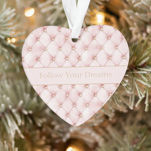 Pretty Roze Gouden Vierkanten Kerst Ornament (Boom)