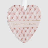 Pretty Roze Gouden Vierkanten Kerst Ornament (voorkant)