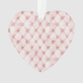 Pretty Roze Gouden Vierkanten Kerst Ornament (achterkant)