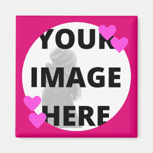 Pretty Roze Harten Uw Afbeelding Magneet