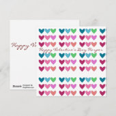 Pretty Roze & Hartjes Kleurrijke Valentijnsdag Feestdagenkaart (Voorkant / Achterkant)