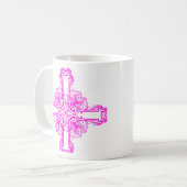 Pretty Roze Kruis Grafisch Koffiemok (Voorkant links)