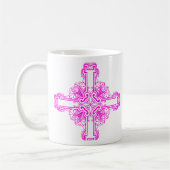 Pretty Roze Kruis Grafisch Koffiemok (Links)