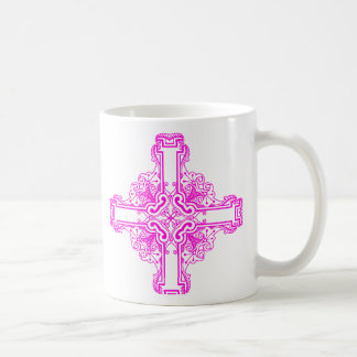 Pretty Roze Kruis Grafisch Koffiemok