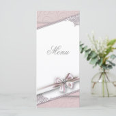 Pretty Roze Kruis Menukaart (Staand voorkant)