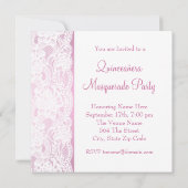 Pretty Roze Maskerade Feest Kaart (Achterkant)