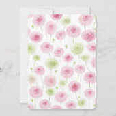 Pretty Roze Mint Ranunculus Verjaardag Kaart (Achterkant)