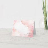 Pretty Roze + Nep Gouden Glitter Bedankkaart (Voorkant)