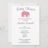Pretty Roze Olifant Baby Shower Kaart (Voorkant)