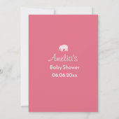 Pretty Roze Olifant Baby Shower Kaart (Achterkant)