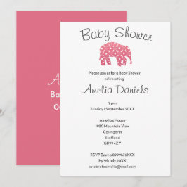 Pretty Roze Olifant Baby Shower Kaart