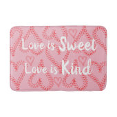 Pretty Roze Rode Harten Badmat (Voorkant)