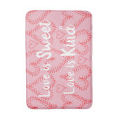 Pretty Roze Rode Harten Badmat (Voorkant Verticaal)