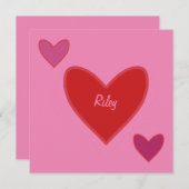 Pretty Roze & Rood Hartjes Valentijnsdagkaart Feestdagenkaart (Voorkant / Achterkant)